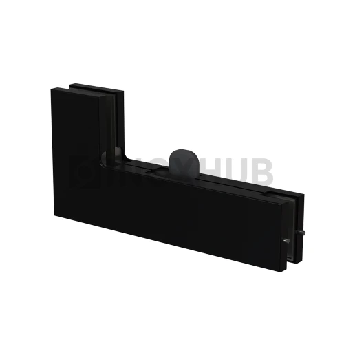 Фитинг угловой (140B BLC) на фрамугу с ответной частью под замок, со стопором, Черный мат