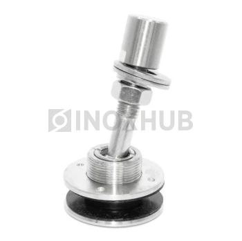 Шарнирный рутель без зенковки, М14 шаг Р=2 d=58.0, стекло 12.0-22.0 мм, AISI 316, GRIT 320