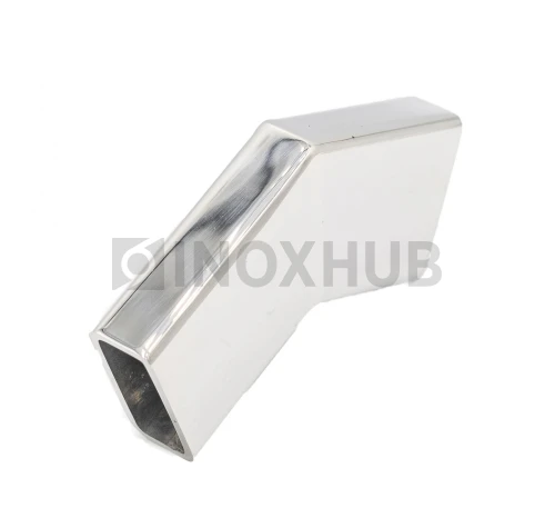 Соединитель штанги 135° (349 PSS) горизонтальный, штанга 30×10 мм, нерж. сталь полированная