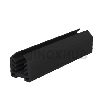 Уплотнитель в поручень с пазом 24.0×24.0 мм, стекло 12.0 мм, кратно 3 м, Черный