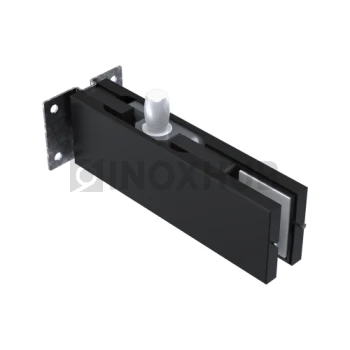 Фитинг на фрамугу (130P BLC) с осью и монтажной пластиной, стекло 10-12 мм, Черный мат