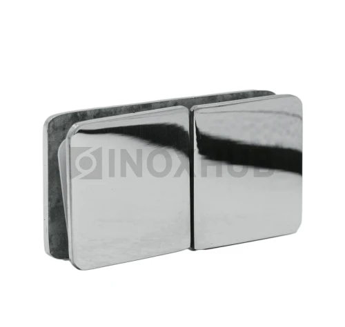 Коннектор (734 PSS) стекло-стекло 180° (без фаски), нерж. сталь полированная