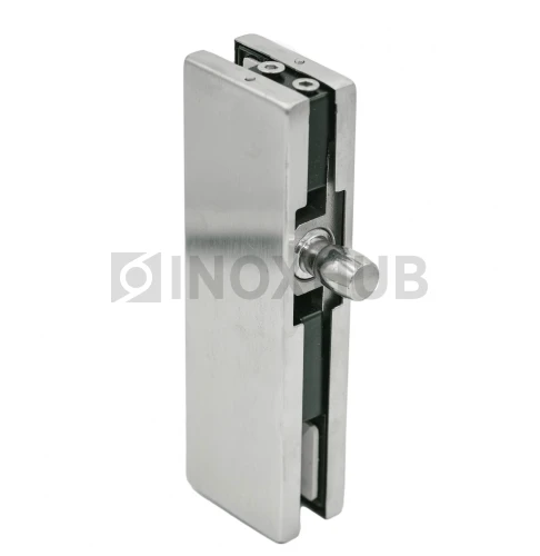 Фитинг на фрамугу (130P SSS) с осью и монтажной пластиной, стекло 10-12 мм, нерж. сталь матовая