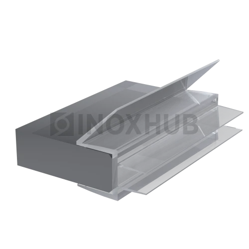 Профиль (206-10 CL) нижний, L=2200, стекло 10.0 мм, ПВХ прозрачный БЕЛЫЙ