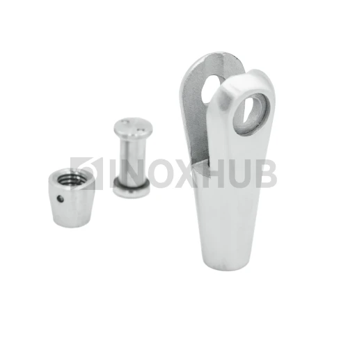 Наконечник для крепления тяги левый, M14 шаг Р=2, AISI 316, GRIT 320 