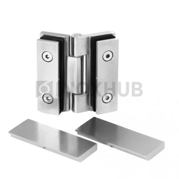 Петля (515 SC) стекло-стекло, без реза уплотнителя, с декоративными крышками, матовый хром