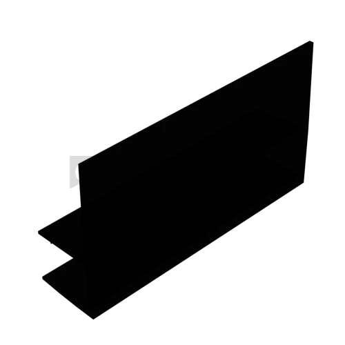 Профиль (214-8 BLC) ус 17 мм, L=2200, стекло 8.0 мм, ПВХ Черный мат