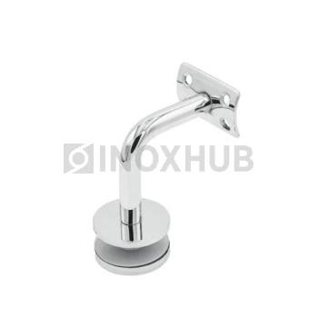 Крепление поручня на стекло литое с ложементом (Ø50.8), 75.0×60.0 мм, AISI 304, GRIT 600