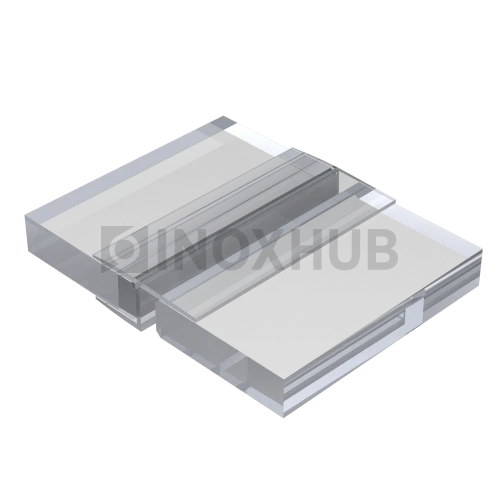 Профиль (204-8 CL), L=3000, стекло 8.0 мм, ПВХ прозрачный БЕЛЫЙ