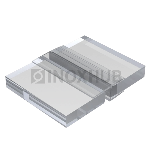 Профиль (204-8 CL), L=2200, стекло 8.0 мм, ПВХ прозрачный БЕЛЫЙ