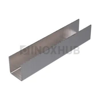 Профиль (П-08-3000 SSS) П-образный, 9.2×10.0 мм L=3000, стекло 8.0 мм, AISI 304 GRIT 320