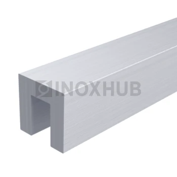 Поручень с пазом под склейку, под стекло 12 мм, L=4000, не анодированный алюминий