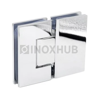 Петля (303 PBrass) стекло-стекло 180°, (без фаски), латунь, полированный хром