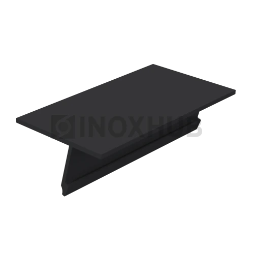 Крышка 28.5 на профиль 80/102/106 для стекла 10-12 мм, L=6000, Анодированный алюминий Черный мат
