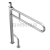Поручень двойной откидной с опорой в пол с бумагодержателем, Ø32 мм, AISI 304, GRIT 600