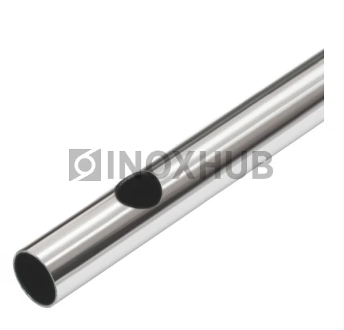 Труба с перфорацией Ø16.3×19.3 (овал) шагом 130 круглая, 201, A554, 25×1.2×6000, GRIT 600, U