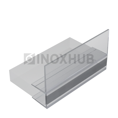 Профиль (214-8 CL) ус 17 мм, L=2200, стекло 8.0 мм, ПВХ прозрачный БЕЛЫЙ