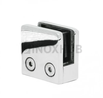 Стеклодержатель литой квадратный на плоскость, стекло 8.0 мм, AISI 304, GRIT 600