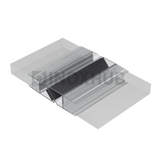 Профиль (210-8 CL) магнит черный 90º/180º, L=2200 (1 компл/2шт), стекло 8.0 мм, ПВХ прозрачный БЕЛЫЙ