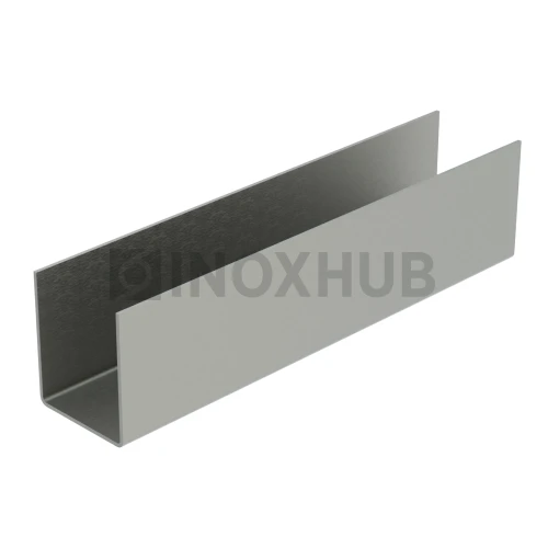 Профиль (П-12-3000 SSS) П-образный, 14.0×16.5 мм L=3000, стекло 12.0 мм, AISI 304 GRIT 320