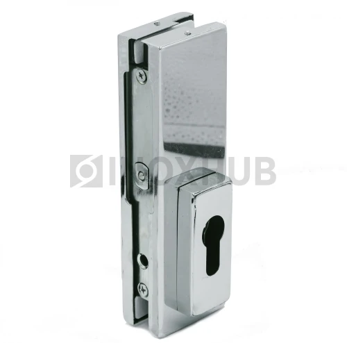 Замок (150R PSS) угловой с круглым ригелем, с ответной частью на стену, нерж. сталь полированная