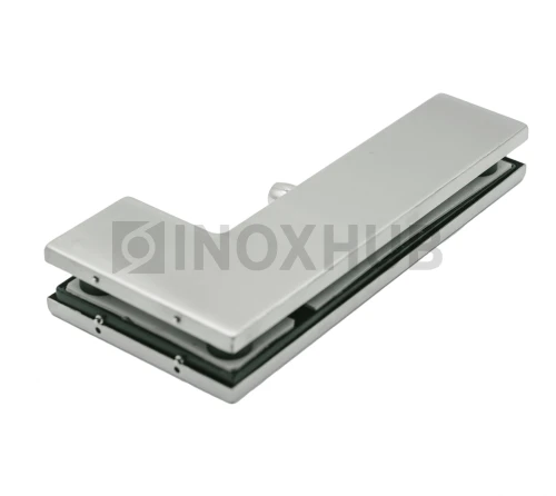 Фитинг угловой (140 SSS) на фрамугу с осью, стекло 10-12 мм, нерж. сталь матовая