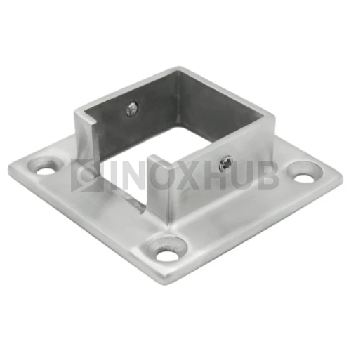 Фланец для поручня с пазом, 40.0×40.0 мм, AISI 304, GRIT 320