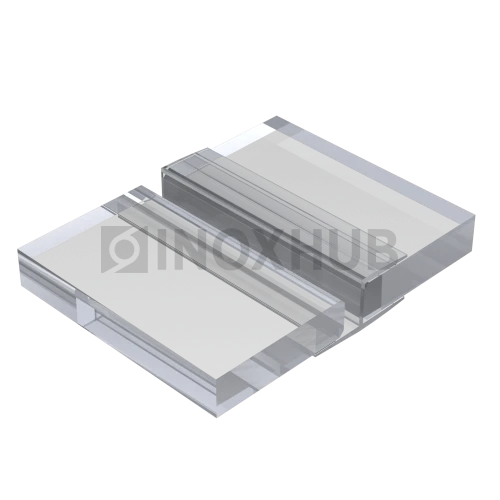 Профиль (201-8 CL), L=2200, стекло 8.0 мм, ПВХ прозрачный БЕЛЫЙ