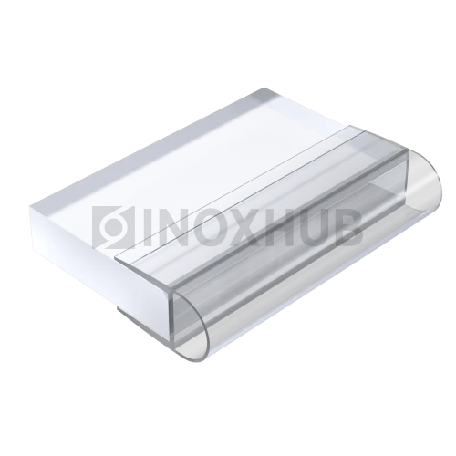 Профиль (212-8 CL), L=3000, стекло 8.0 мм, ПВХ прозрачный БЕЛЫЙ