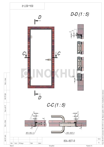 Комплект (802-6000 AL) Z-обр. дверной коробки, L=6120 мм, Анодированный алюминий 