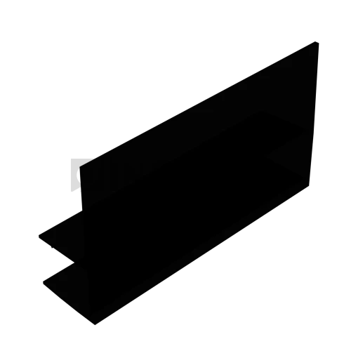 Профиль (214-8 BLC) ус 17 мм, L=2500, стекло 8.0 мм, ПВХ Черный мат