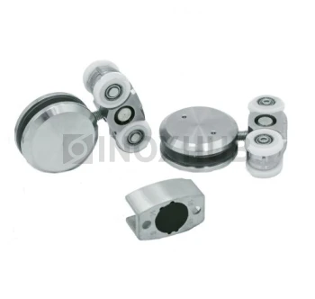 Комплект (612 aura) большой, 2 каретки, 2 стопора, 1 направляющая, нерж. сталь матовая