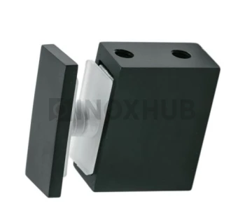 Держатель стекла (342 BLC) через отверстие, штанга 30×10 мм, Черный мат