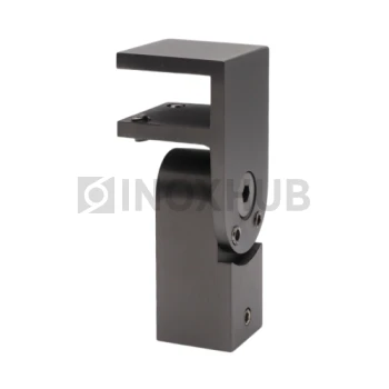 Держатель стекла (189 GM) торцевой поворотный, штанга 15×15 мм, нерж. сталь, антрацит