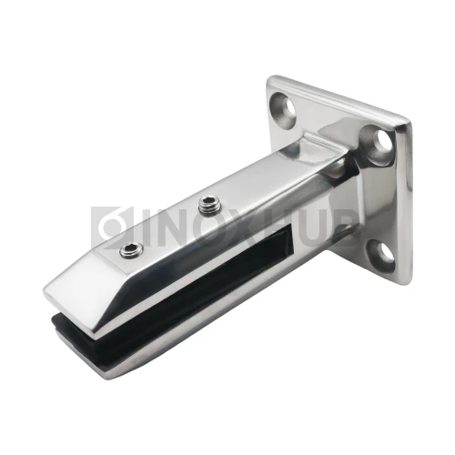 Напольный стеклодержатель литой квадратный 45×50×160 мм, AISI 304, GRIT 600