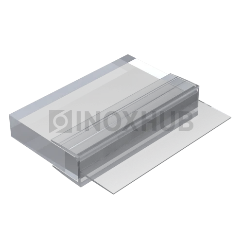 Профиль (205-8 CL), L=2200, стекло 8.0 мм, ПВХ прозрачный БЕЛЫЙ