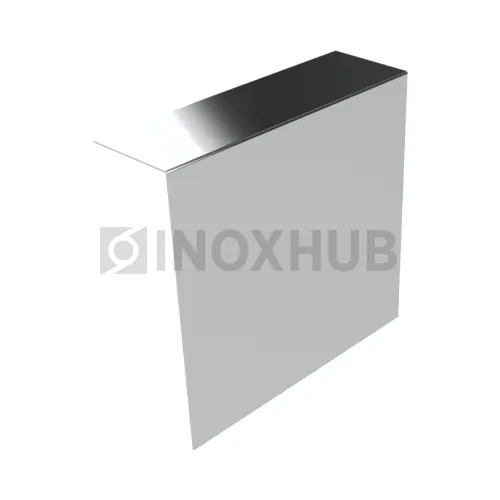 Накладка на профиль 102, 36.0×102.0 мм, стекло 10.0 мм, L=3000 мм, AISI 304, GRIT 600