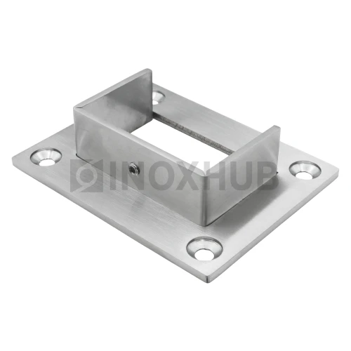 Фланец для поручня с пазом, 60.0×40.0 мм, AISI 304, GRIT 320