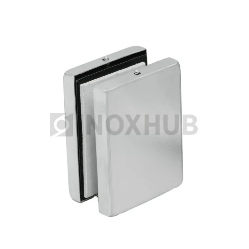 Коннектор (191P SSS) стена-стекло с монтажной пластиной, стекло 10-12 мм, нерж. сталь матовая