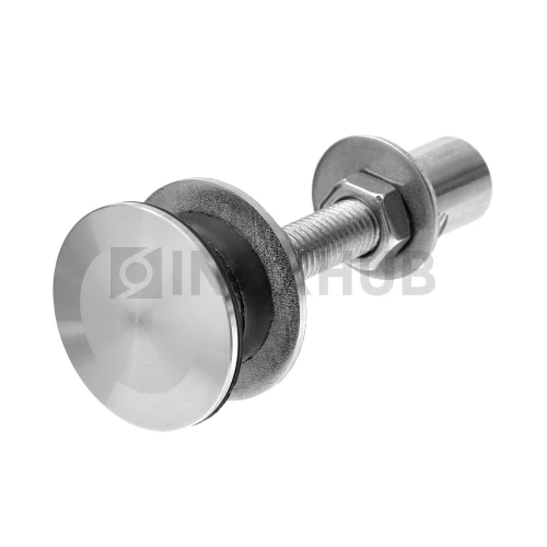 Шарнирный рутель без зенковки, М14 шаг Р=2 d=50.0, стекло 16.0-24.0 мм, AISI 304, GRIT 320