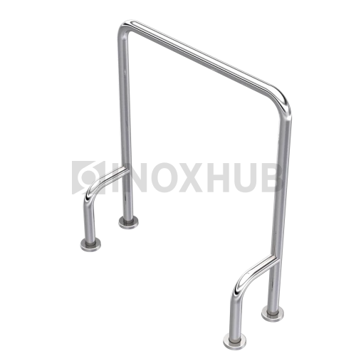 Поручень двухопорный в пол, 720 мм, Ø38 мм, AISI 201, GRIT 600