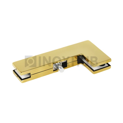 Фитинг угловой (140 Gold) на фрамугу с осью, стекло 10-12 мм, под Золото