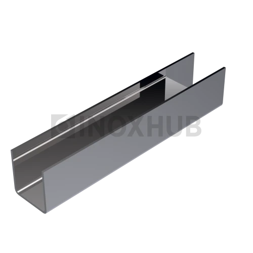 Профиль (П-08-3000 PSS) П-образный, 9.2×10.0 мм L=3000, стекло 8.0 мм, AISI 304 GRIT 600