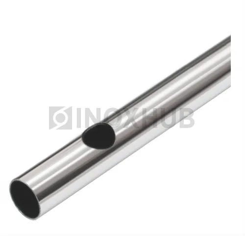 Труба с перфорацией Ø16.3 шагом 110 круглая, AISI 201, A554, 25×1.5×6000, GRIT 600