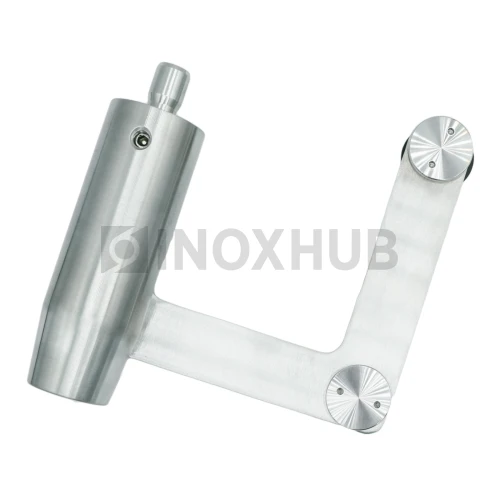 Фитинг угловой (740 SSS) с осью под зенковку, нерж. сталь матовая