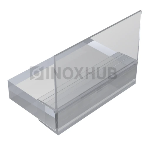 Профиль (215-10 CL) ус 25 мм, L=2200, стекло 10.0 мм, ПВХ прозрачный БЕЛЫЙ