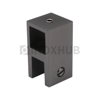 Держатель стекла (184 GM) сквозной, штанга 15×15 мм, нерж. сталь, антрацит