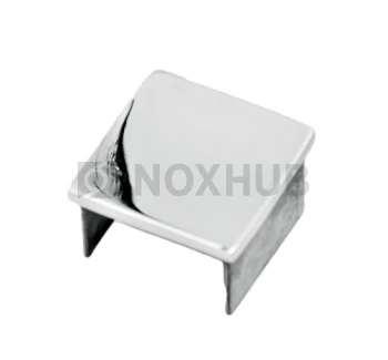 Заглушка для поручня с пазом, 40.0×40.0 мм, AISI 304, GRIT 600