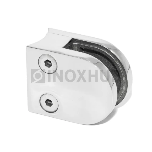 Стеклодержатель литой полукруглый Ø38.1 мм, стекло 8.0 мм, AISI 304, GRIT 600