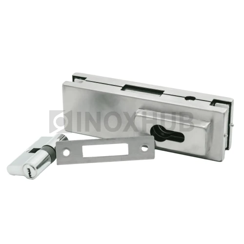 Замок (150С SSS) центральный с прямоугольным ригелем, нерж. сталь матовая